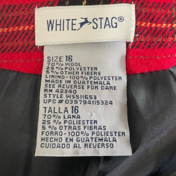 Red Plaid Wool Blend Blazer 16 Oversize Holiday Tartan Retro Preppy Taylor Swift - Picture 2 of 9